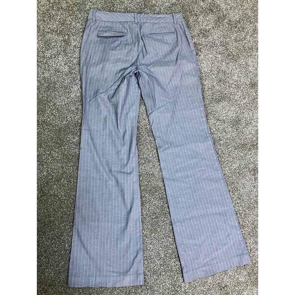 Banana Republic Women’s Dress Pants Gray Striped Size 4 Ryan Fit Mid Rise - Picture 6 of 7